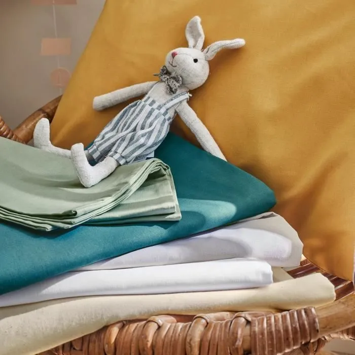 Housse de couette - TRADILINGE - Vert tilleul - 80x120 cm - 100% coton - Lavable en machine-1
