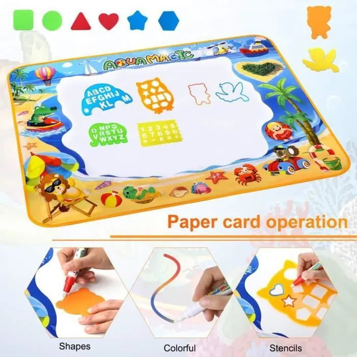 Tapis de Dessin,Tapis Doodle Mat Enfant, 100*70 cm-26pcs-2