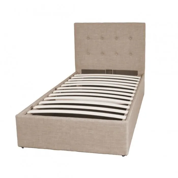 Lit coffre PARMA 90x190 + 1 sommier / Beige-2