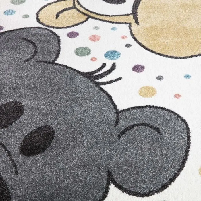 Tapis enfant rond IMAGINE - Animaux Drôle - 120x120cm - Polypropylène Frisé - Jute Antidérapante-3