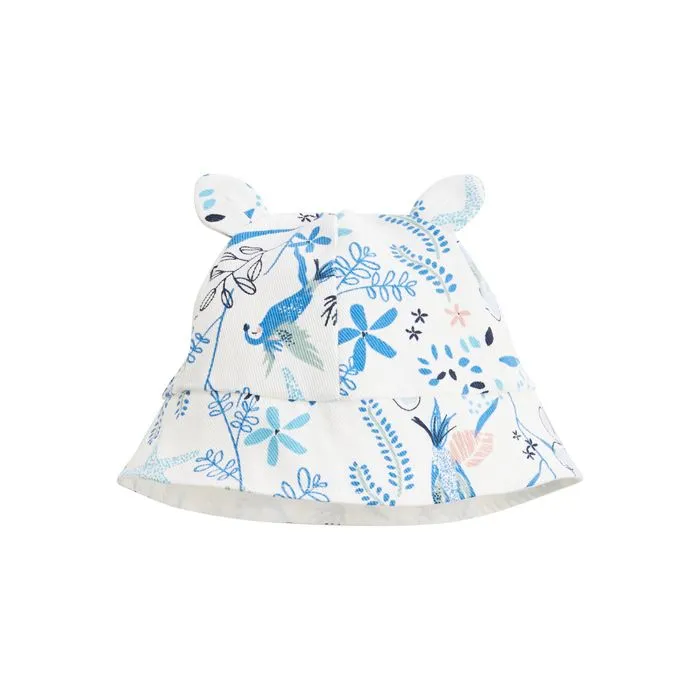 Combishort bébé + chapeau en gaze de coton Océan d'amour-3
