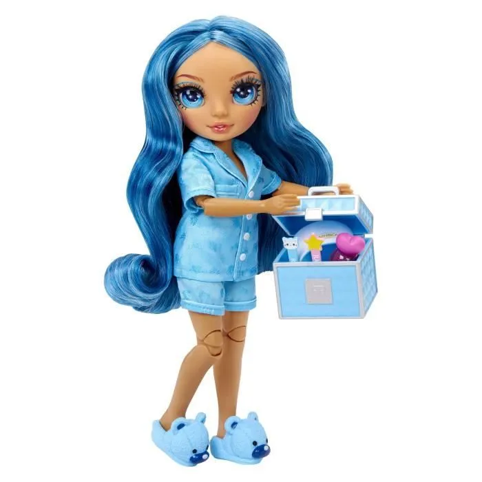 Junior High Pyjama Party - Poupée mannequin articulée 22 cm - Skyler (Bleue) - Nombreux accessoires - à partir de 4 ans-5