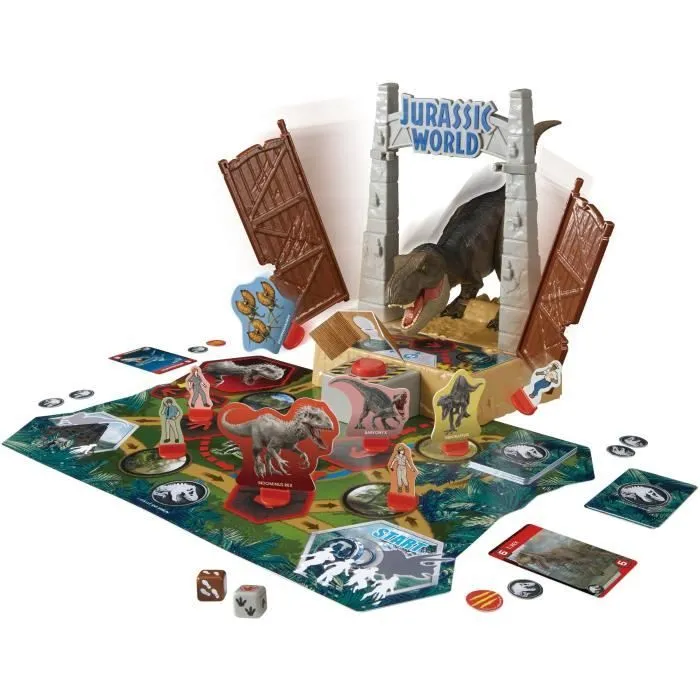 Jeu de société avec figurine T-Rex - EPOCH - Jurassic World T-Rex Escape-1