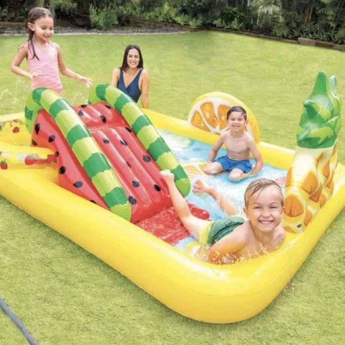 Aire de jeux Gonflable Aquatique Fruits - Intex 244 x 191 x 91 cm-1