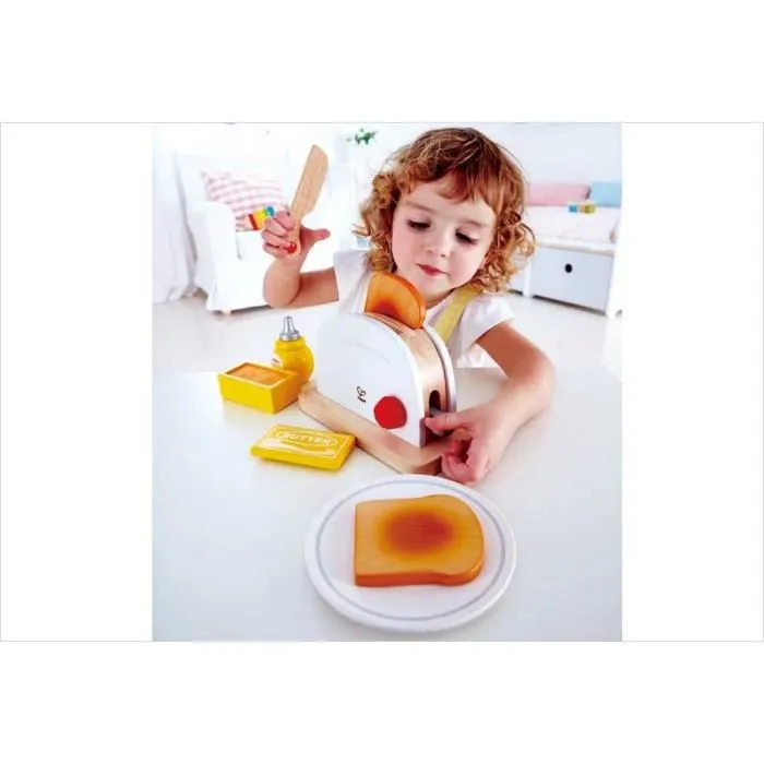 Grille pain bois pour enfant blanc Hape - Jouet d'imitation de qualité-0