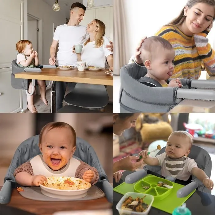 LZQ Siège de table bébé 6-36 mois Rehausseur de siège Chaise bébé Siège bébé pliable Booster pour tables de 2-8cm d'épaisseur-3