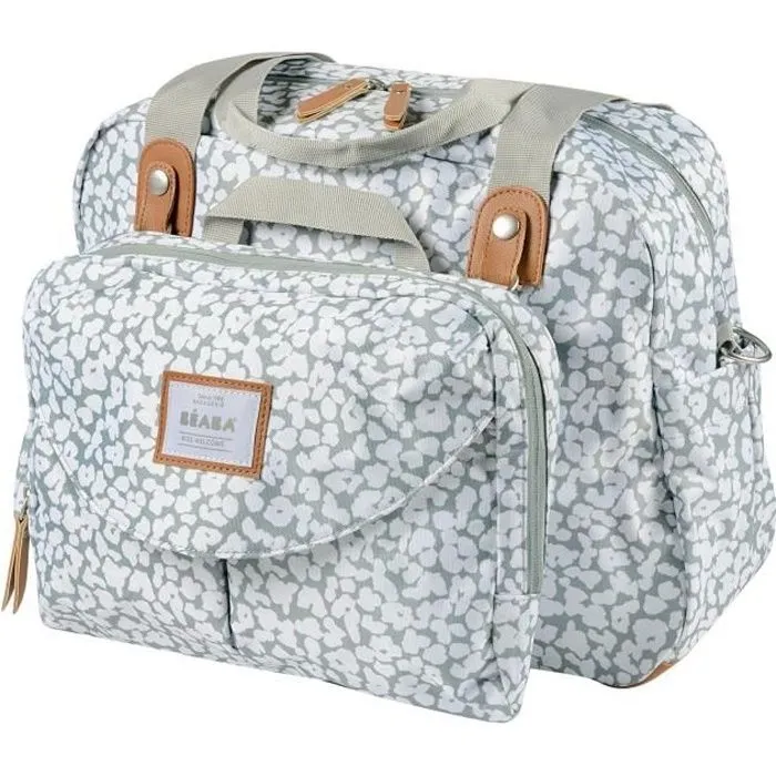BEABA, Sac à langer Genève II, Modulable, Grande contenance, Rangements multiples, Pochette avant amovible, Cherry Blossom-0