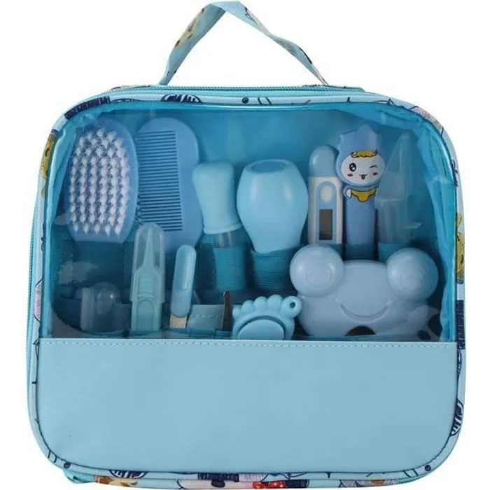 Trousse de Soin Bébé Complete MARQUEUNE - 13 Accessoires - (Bleu)-0