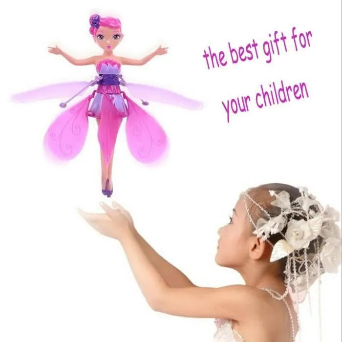 Figurine - FEE MAGIQUE VOLANTE - Rose et mauve - Infrarouge - Charge USB - Facile à jouer-1