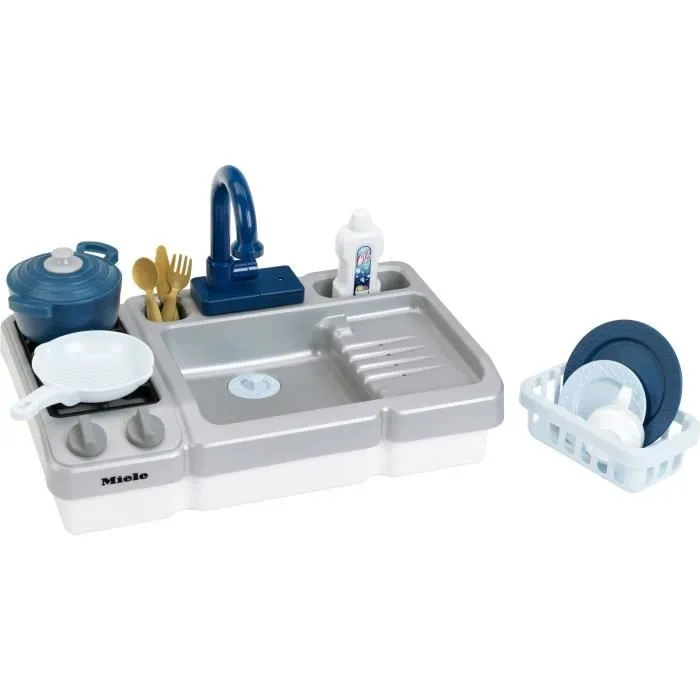 Jouet d'évier - KLEIN - Évier de cuisine Miele avec robinet fonctionnel et accessoires - Livré avec de nombreux accessoires.-2