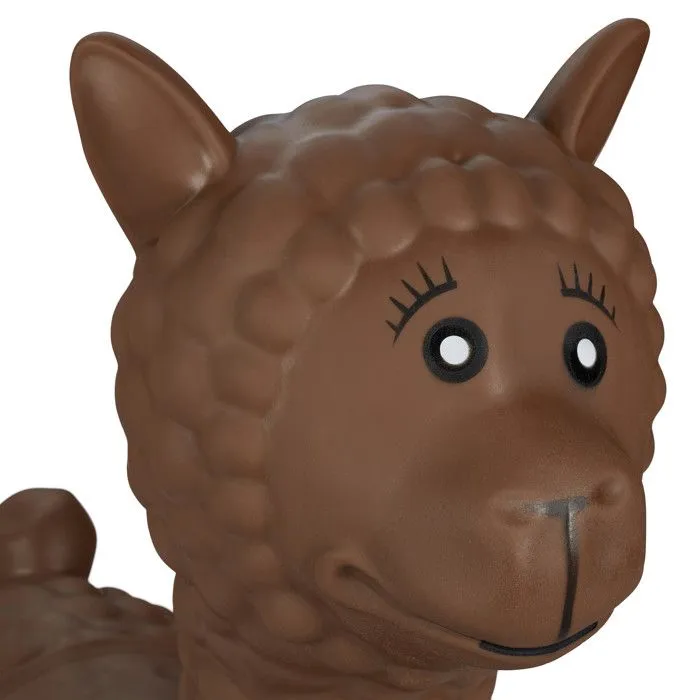 Relaxdays Animal sauteur en forme de lama, avec pompe à air, 3 ans et plus, sans BPA, jouet gonflable, marron-5