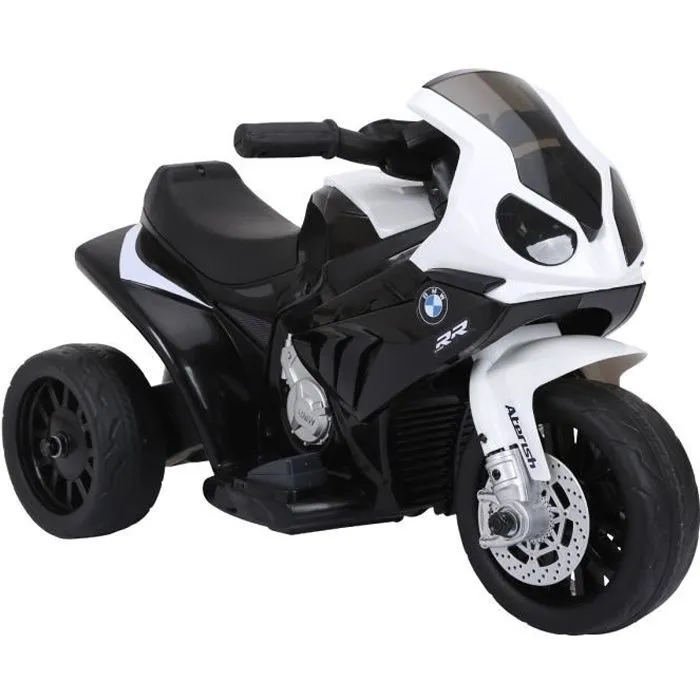 Moto Electrique BMW S1000 Noir 25W pour Enfant - 3 Roues - Système Audio et Phares Fonctionnels-0