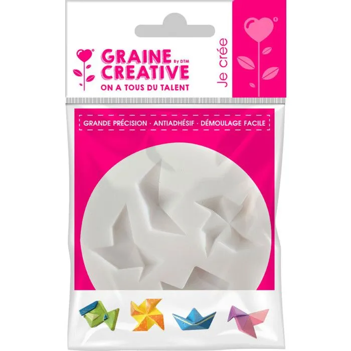 Moule en silicone mini origami pour pâte polymère-1