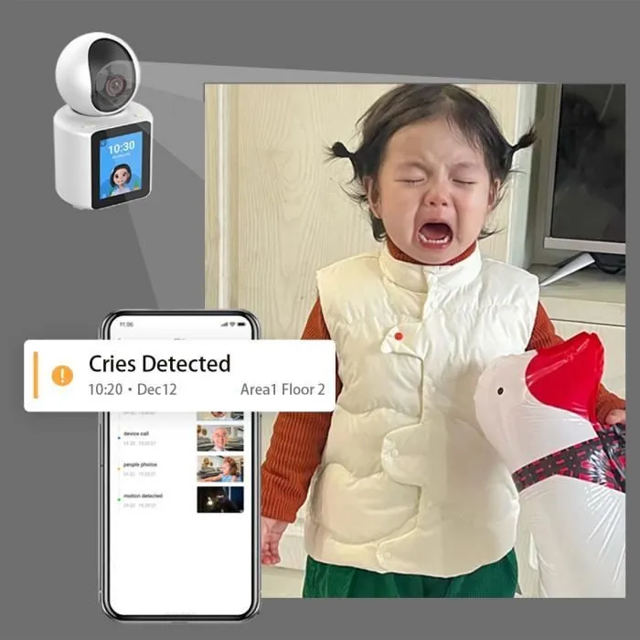 Bébé Moniteur 5" LCD -PIMPIMSKY- Babyphone Vidéo- Ecoute Bébé Video- Camera Surveillance avec écran d'affichage-Couleur-3