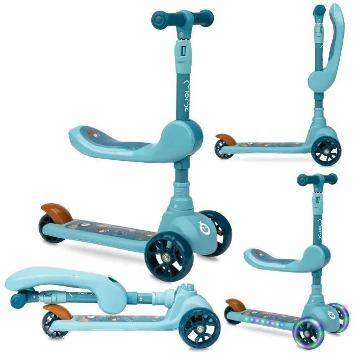 Trottinette - MoMi - KIURU - 2-en-1 - Réglage en hauteur - 3 Roues - LED-0