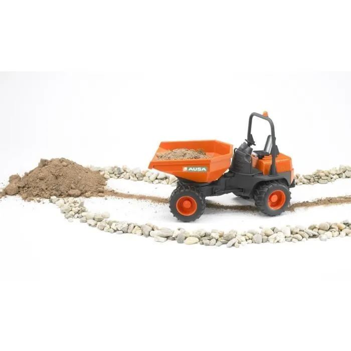 Mini dumper AUSA - BRUDER - Direction articulée, benne rotative, attelage arrière-2
