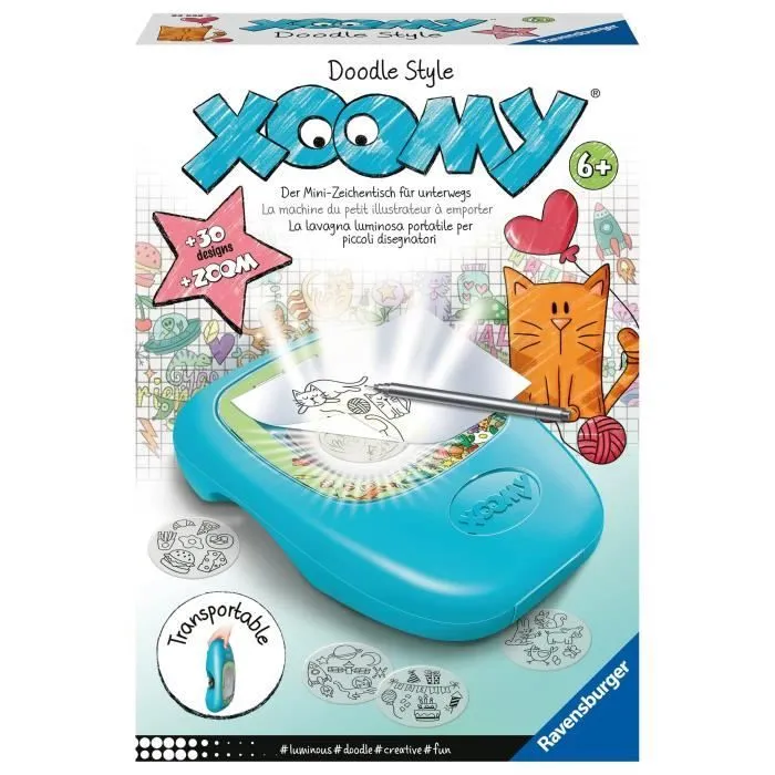 Jeu de dessin - RAVENSBURGER - Xoomy Midi Doodle Style - Enfant - Mixte - Rose - 6 ans - Portable-0
