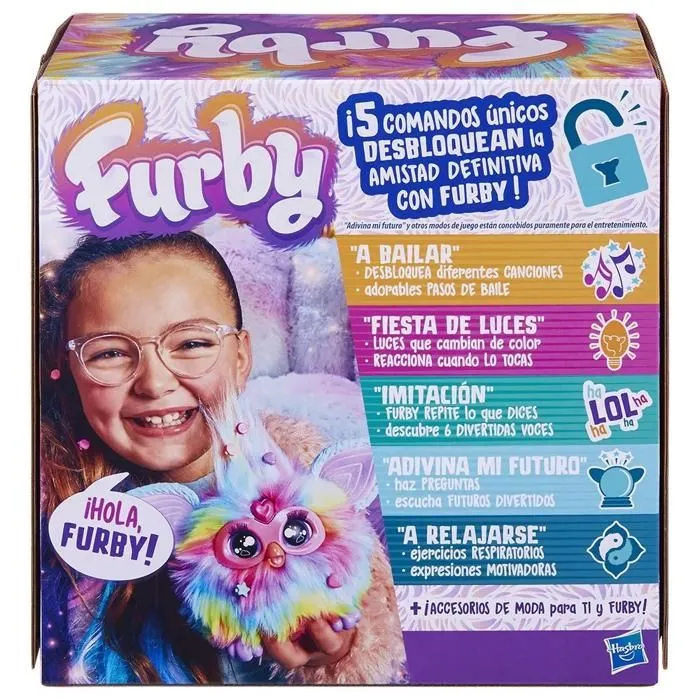 Jouet en Peluche Interactif - Furby - Tie Dye - Multicolore - Version Espagnole-2