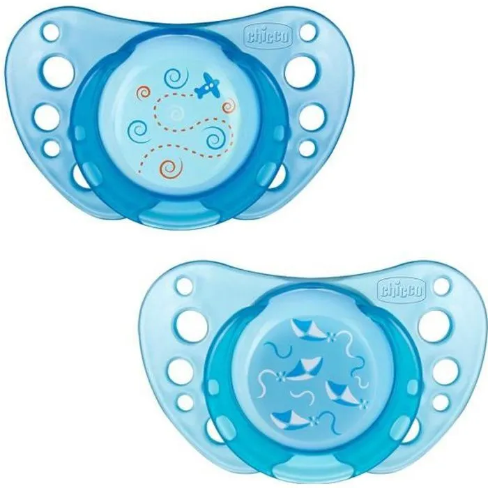 Chicco Physio Forma Air 0-6m Silicone Lot de 2+ Boite de Stérilisation Bateau Avion-0