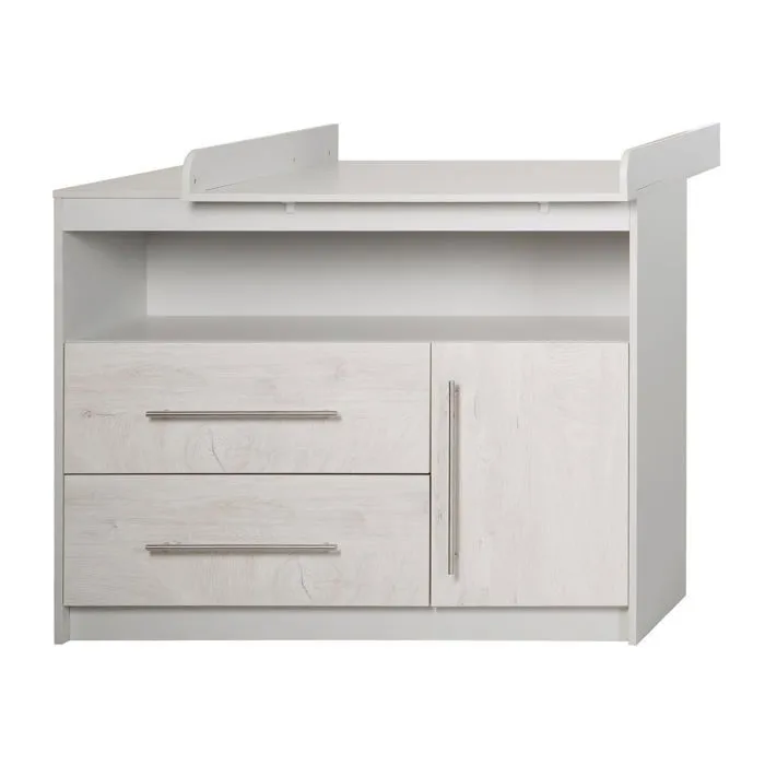 Chambre Bébé Duo Maren 2 - ROBA - Lit évolutif 70x140 - Gris clair / Chêne blanchi-5