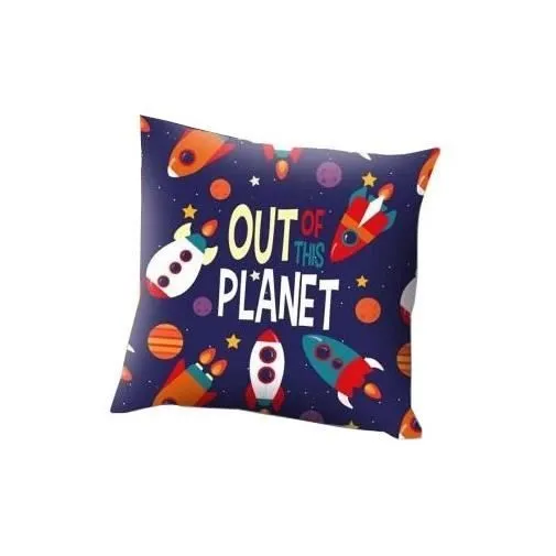 Coussin - Kids Licensing - Out of the Planet - 45 x 45 cm - Polyester - Bleu-0