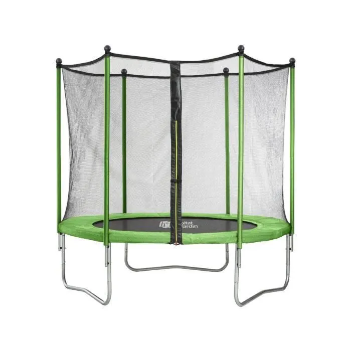 Trampoline Yoopi 2 - Ø 1.80 m - avec filet + échelle + couverture + kit d'ancrage-1
