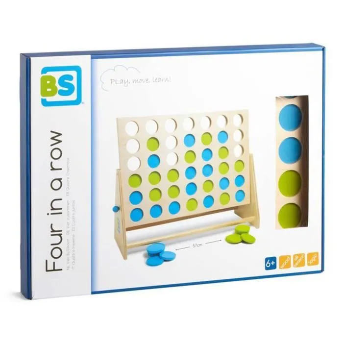 Puissance 4 Géant - BS - Jeu en Bois - Adulte - Mixte-1