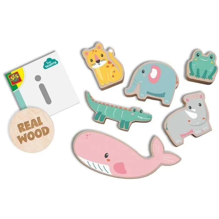 SES CREATIVE - Animaux en bois à équilibrer et empiler - Bébé - Multicolore - A partir de 18 mois-1