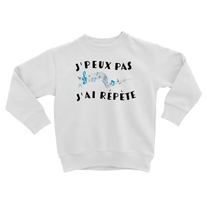 Sweatshirt Enfant J'Peux Pas J'ai Répète Instrument Musique Rock-0
