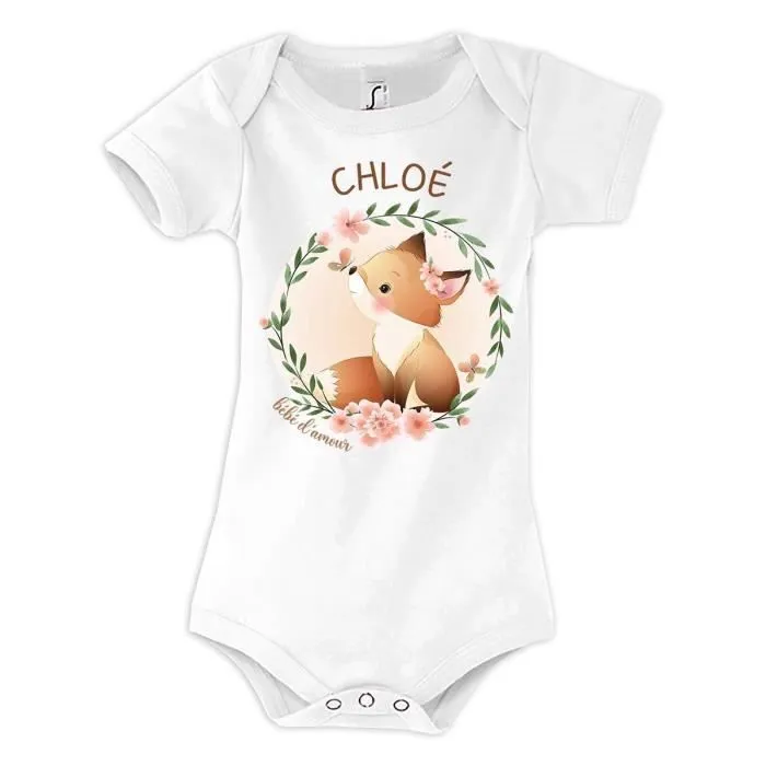 Body Chloé Bébé d'amour Renard - Chloé - Blanc - Enfant - Mixte-0
