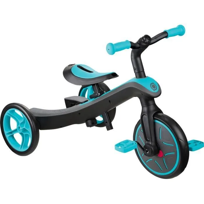 Globber - Tricycle évolutif pour bébé EXPLORER 4 en 1 - Bleu Canard-2