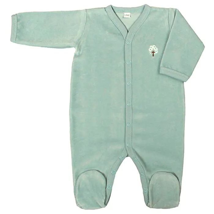 Pyjama velours Coton bio Aqua - Éveil et Nature-0