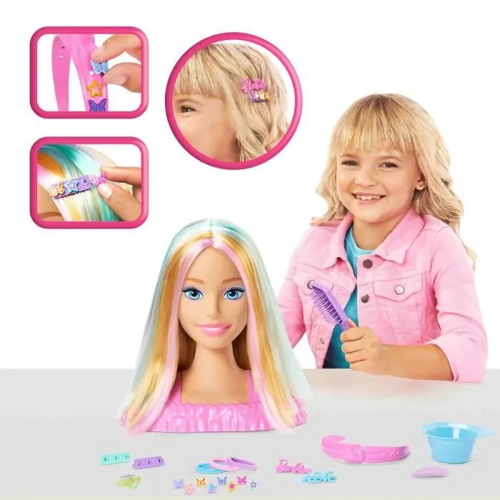 Barbie-Tête À Coiffer Color Reveal-Chevelure Blonde Et Accessoires - 3 ans+- JFG81-4