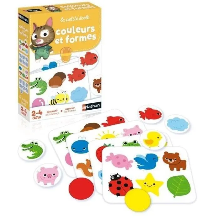 Jeu d'association NATHAN La Petite Ecole - Couleurs et Formes - Pour enfants de 2 ans et plus-1