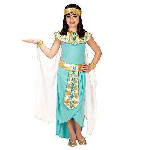 Widmann 49437 - JEUX/JOUETS - DEGUISEMENT -Enfants Costume Reine égyptienne, robe, ceinture, bracelets, bandeau et cape, turquoise-0