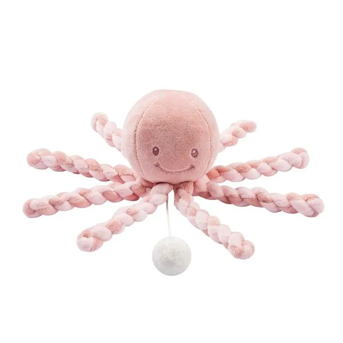 NATTOU Pieuvre musical Lapidou - 23 cm - 100% polyester - Rose clair-1