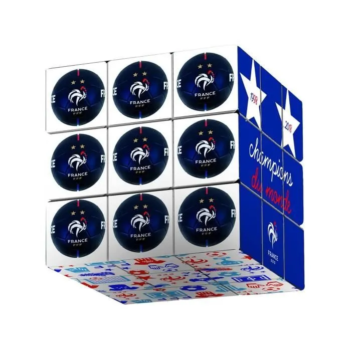 Cube 3x3 Equipe de France - Megableu - Casse-tête Rubik's - Supportez les Bleus !-1