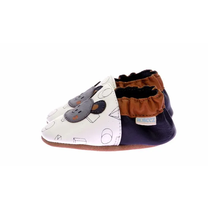 Chaussons - ROBEEZ - Geometric Style - Cuir - Blanc - Confort optimal-2