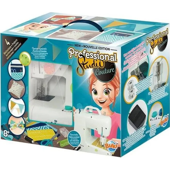 Machine à coudre Buki France - Idéale pour débutants - 4 projets tendances inclus-0