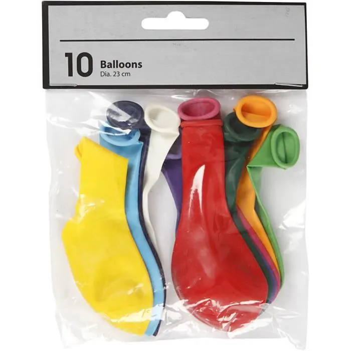 Ballons ronds en caoutchouc naturel, de couleur unie. Adaptés pour l'hélium et restent gonflés pendant env. 4 heures. réf 59173-1