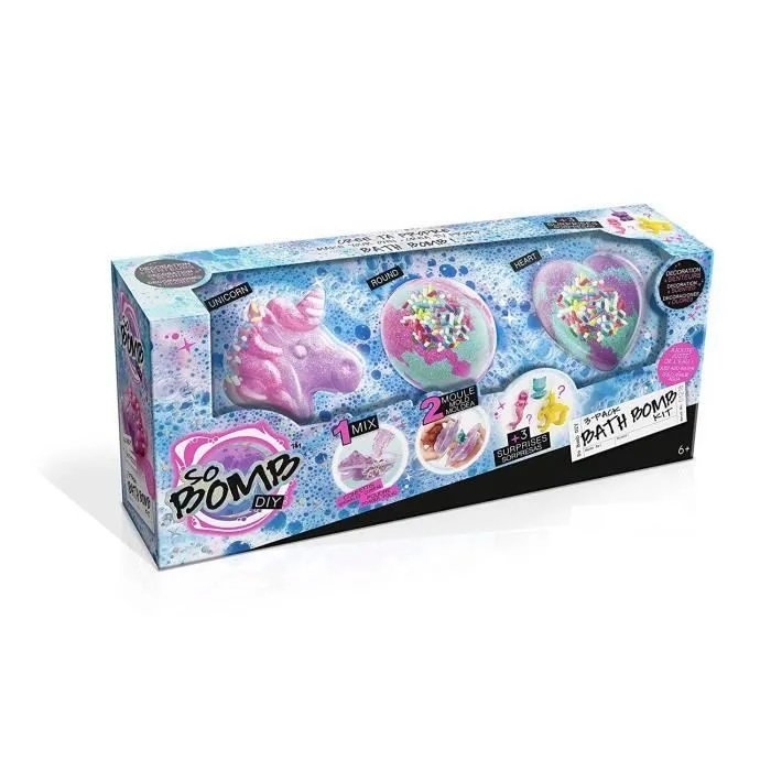 Kit SO BOMB DIY - Pack de 3 - Licorne, Cœur & Diamant - Fabrique tes bombes de bain effervescentes !-2
