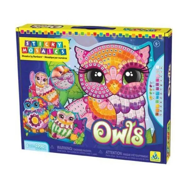Jouet pour enfant - ORB FACTORY - Sticky Mosaics® Owls - Collection Orb Factory-0