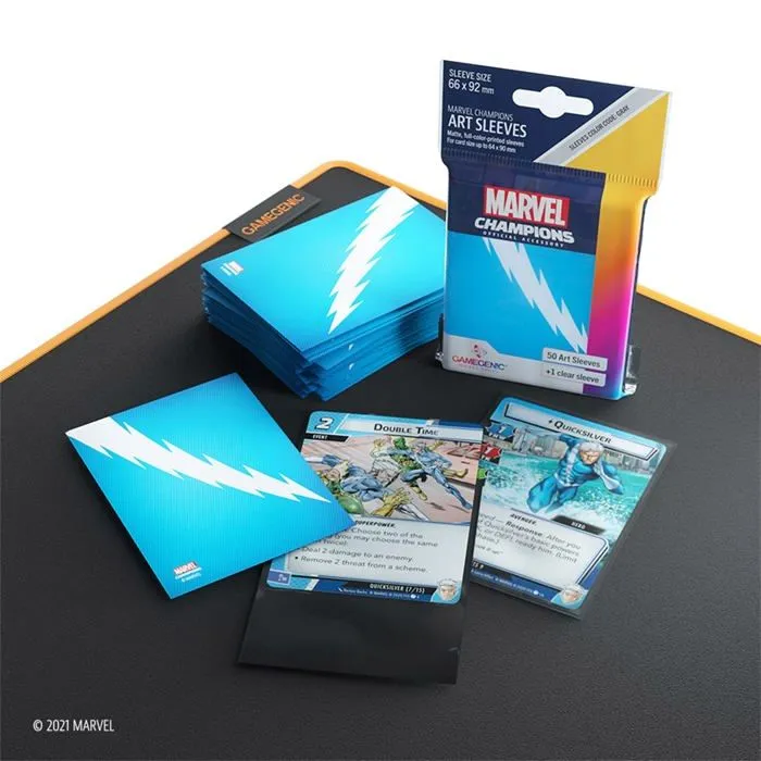 Carte de jeu - porte-carte de jeu -cahier range-carte de jeu Gamegenic - G15008 - Marvel Champions Sleeves Quicksilver-3