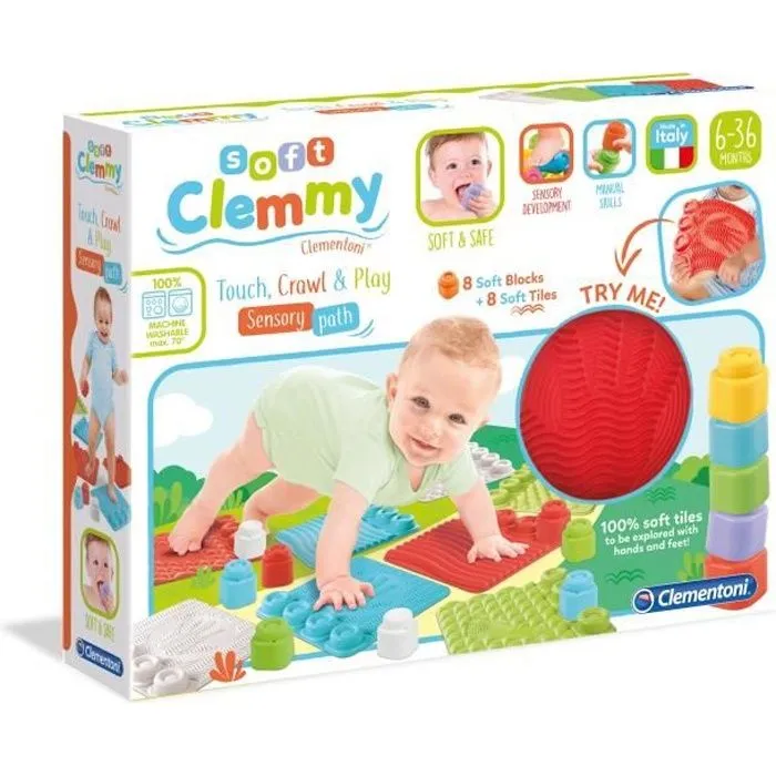 Tapis sensoriels - Clementoni - Clemmy - Rouge - Multicolore - Bébé - Mixte - 6 mois - Caoutchouc souple-0