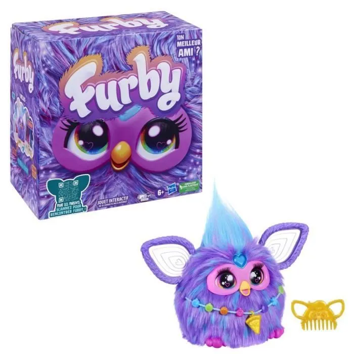 Furby violet, 15 accessoires, peluche interactive pour filles et garçons, animatronique activé par la voix, à partir de 6 ans-1