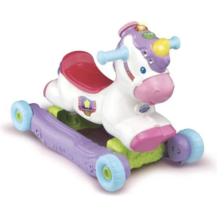 Bebeboutik Porteur a Bascule VTECH BABY Cleo Ma Licorne Basculo 2en1 Parlant et Lumineux Rose