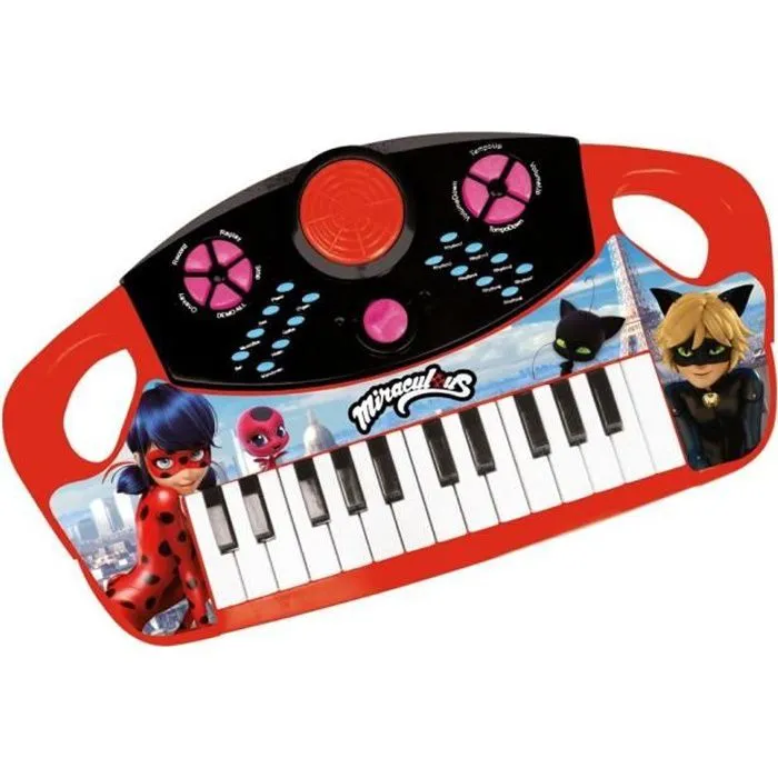MIRACULOUS LADYBUG Piano électronique à 25 touches - 8 mélodies - 8 rythmes - 8 instruments-0