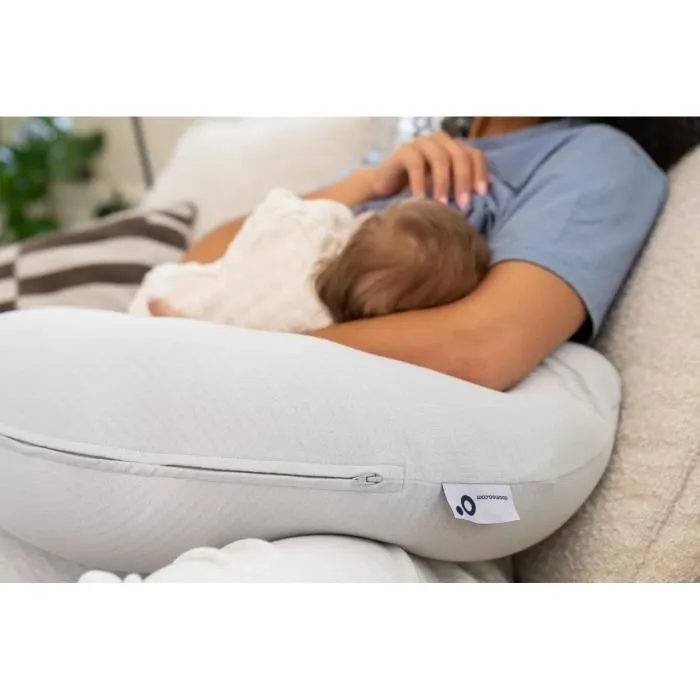 doomoo Coussin de Grossesse & d'Allaitement 2 en 1 Twisty - Ultra Confort - Remplissage Microbilles ultra-fines, Gris-7