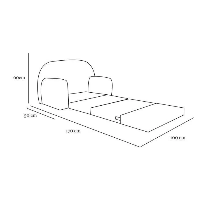 Lit enfant - Canapé pouf + coussin - Sofa convertibles football - Gris - FORTISLINE - Enfant-2