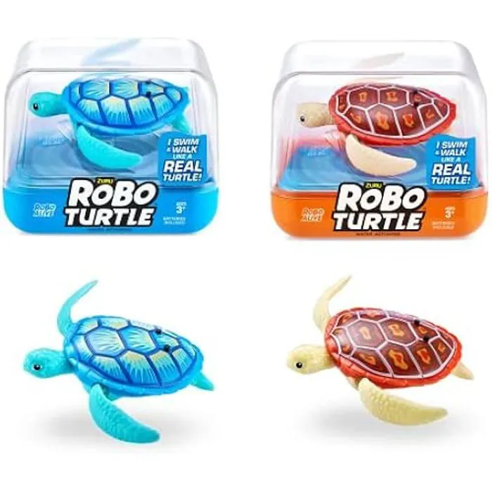 ROBO ALIVE Turtle Tortue de Natation robotique (Pack de 2, Orange et Bleu) 71100A-0